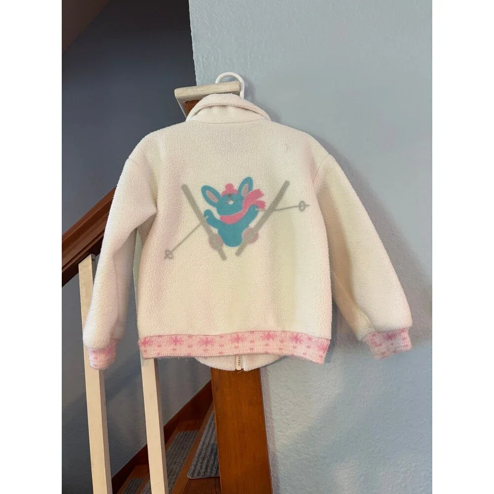 Vintage Oshkosh b’gosh USA Union made fleece ski bunny jacket coat 6 snowflakes